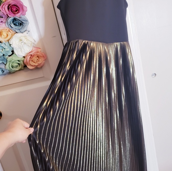 Topshop Dresses & Skirts - TOPSHOP strappy pleated metallic evening XS S 4